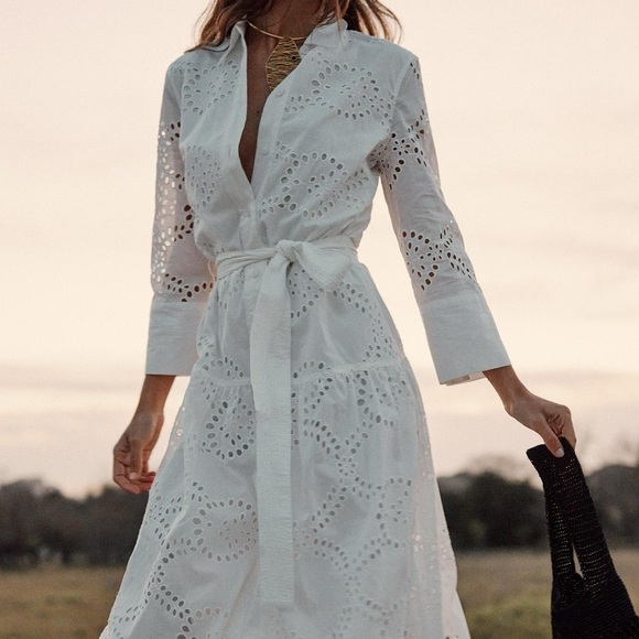 ZARA BELTED SHIRTDRESS SIZE
XL Midi dress Tied self belt embroidered eyelet  XS - Picture 5 of 17